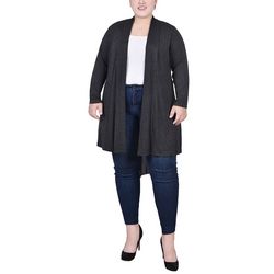 NY Collection Womens Long Sleeve Knit Cardigan