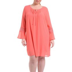 NY Collection Plus Crochet Bell Sleeve Dress