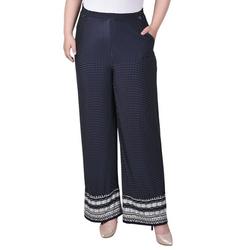 Womens Plus Size Wide Leg Pull On Pants
