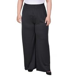 Womens Plus Size Wide Leg Pull On Pant