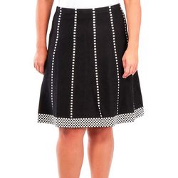 NY Collection Plus Fit & Flare Checkered Skirt
