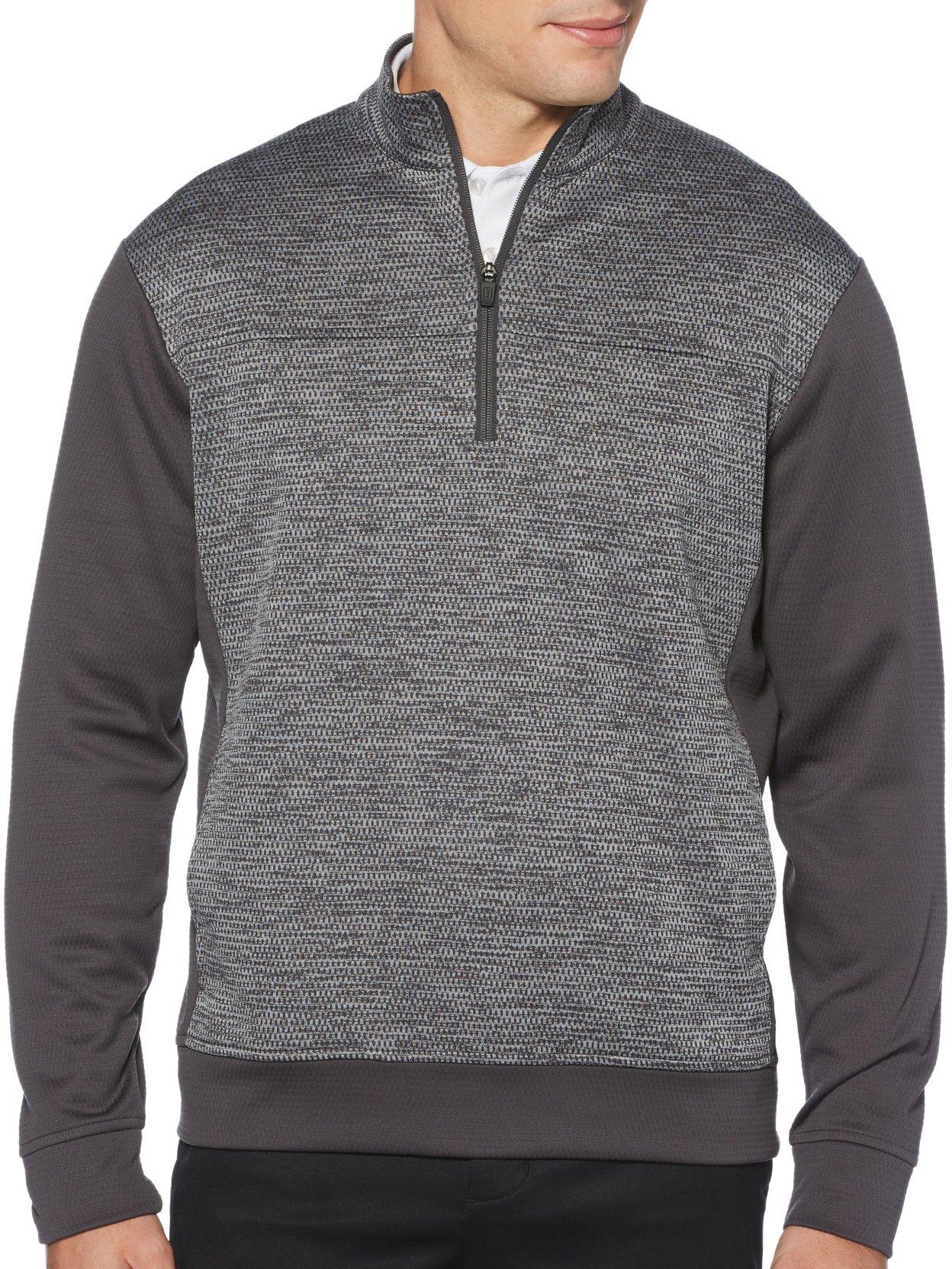 Download PGA TOUR Mens Solid Quarter Zip Fleece Pullover Sweater | eBay