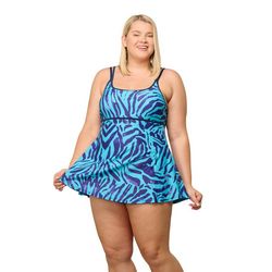 Noon Swim Plus Captiva Cove Tiger Print Swim Dress