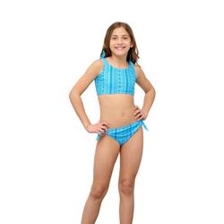 Big Girls Blue Aztec Bowtie Bikini Set