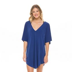 V Neck Batwing Sleeve Cover Up Tunic with Back Detail