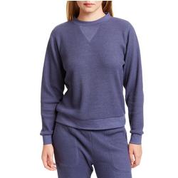 Womens Waffle Knit Long Sleeve Pullover