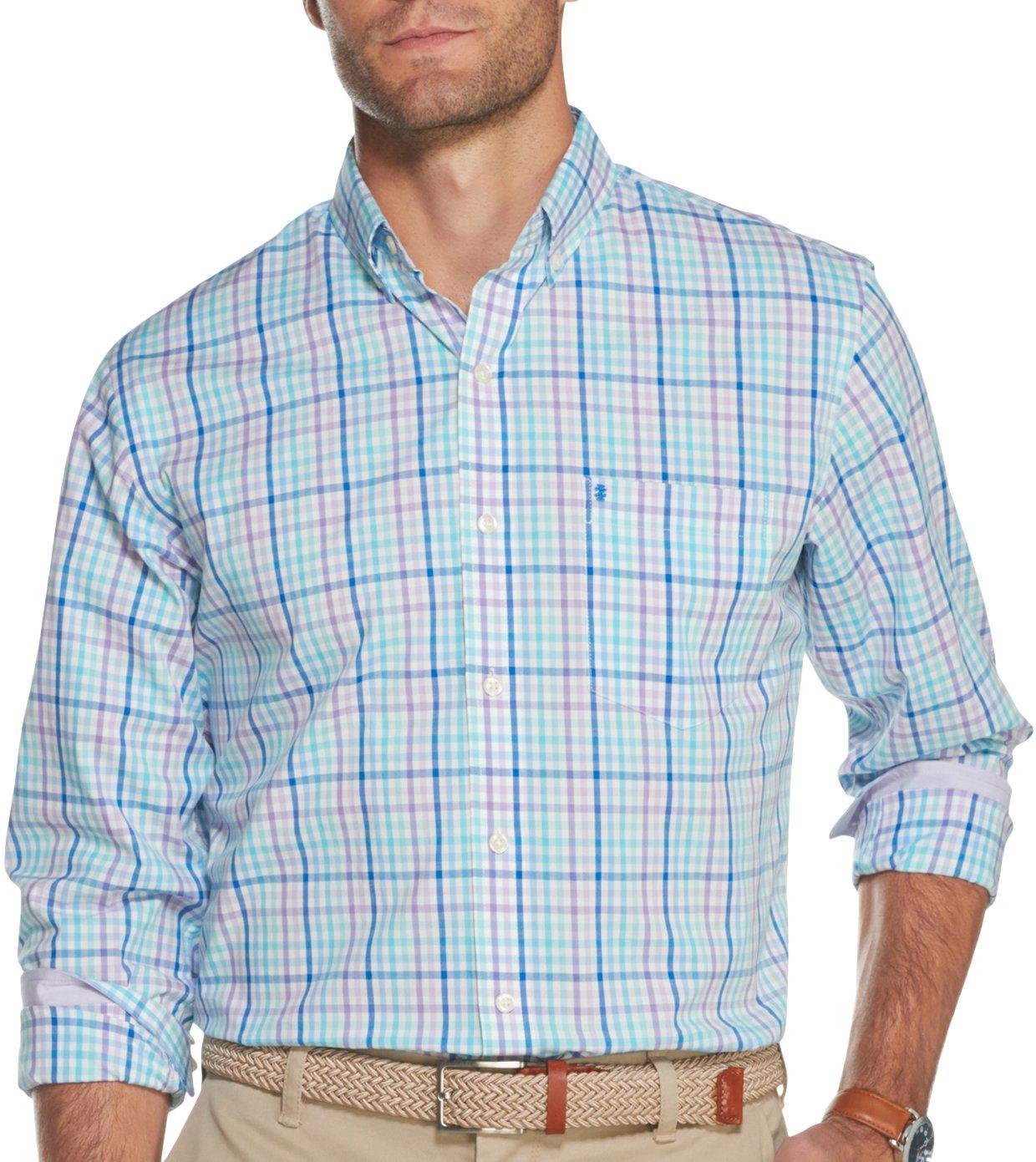 IZOD Mens Mini Stripe Woven Button Down Shirt