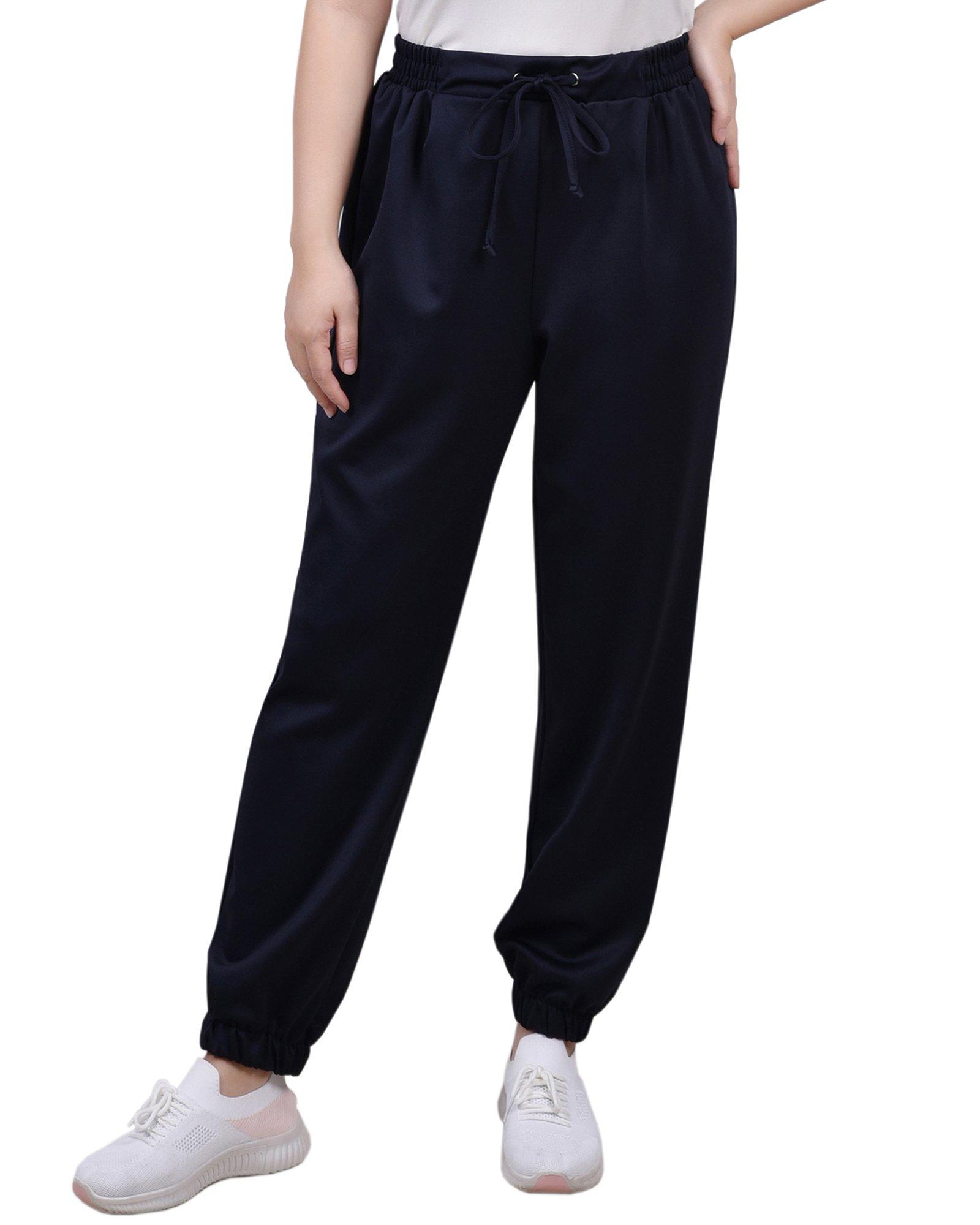 NY Collection Womens Missy Long Elastic Waist Pants