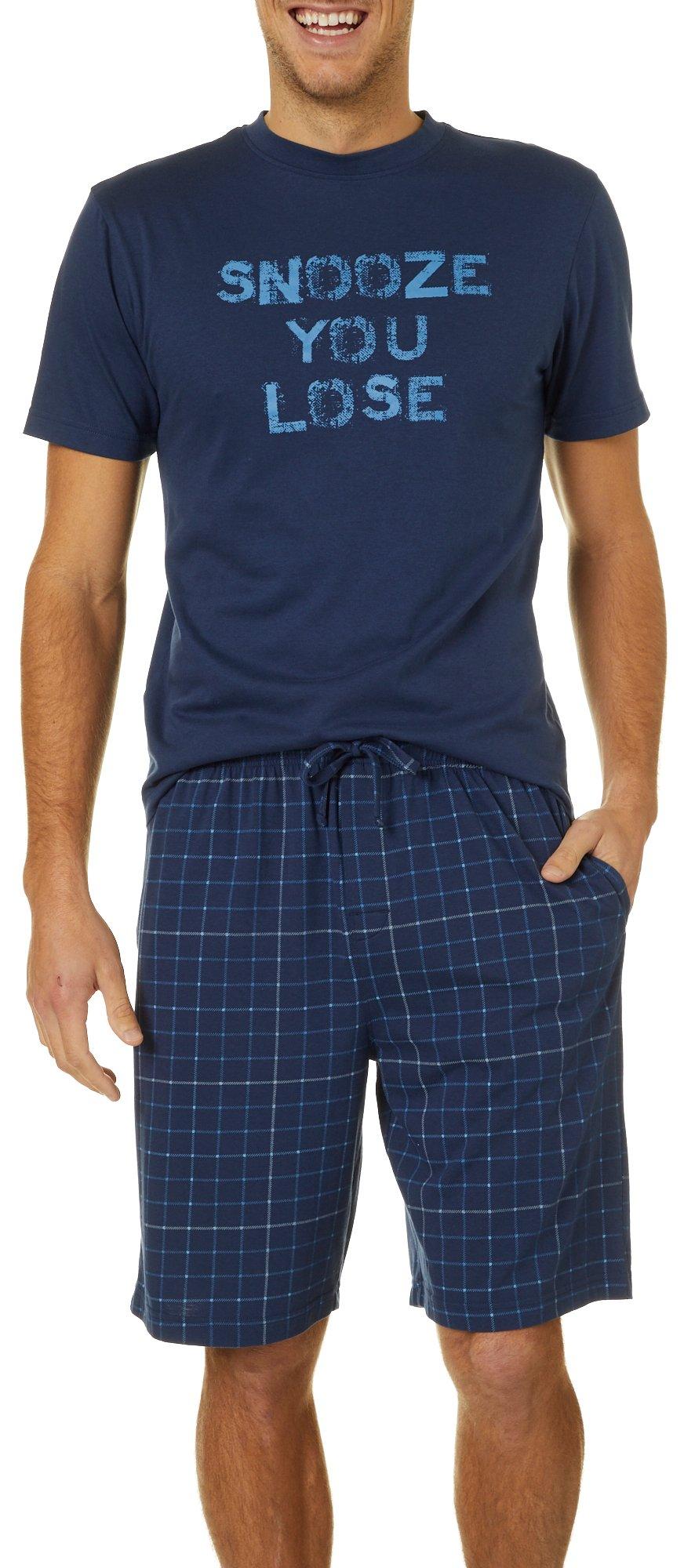 Cargo Bay Mens Jersey Lounge Shorts with Short Sleeve T Shirt Pajamas Set