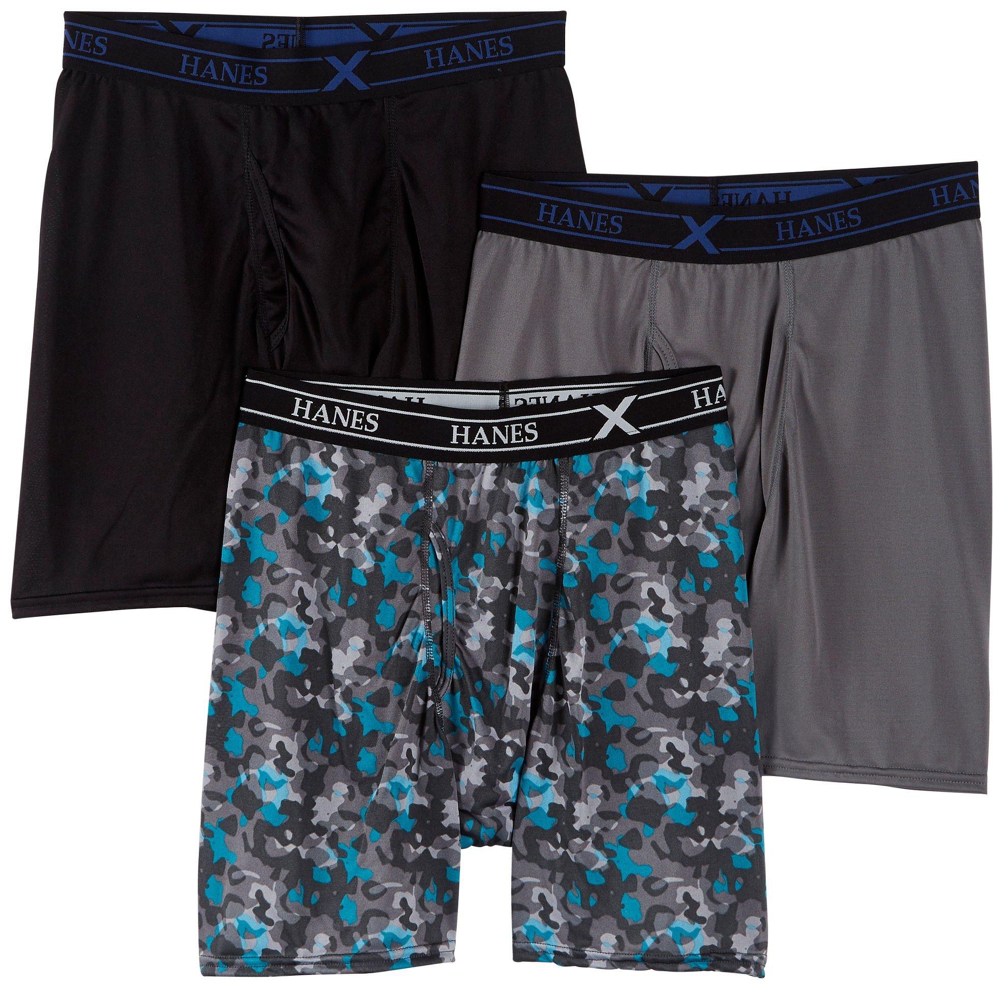 Hanes Mens 3 Pk Blue Camo X Temp Boxer Briefs Bealls Florida