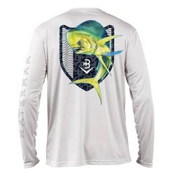 Briny Mahi Mens Long Sleeve Performance Fishing Shirt