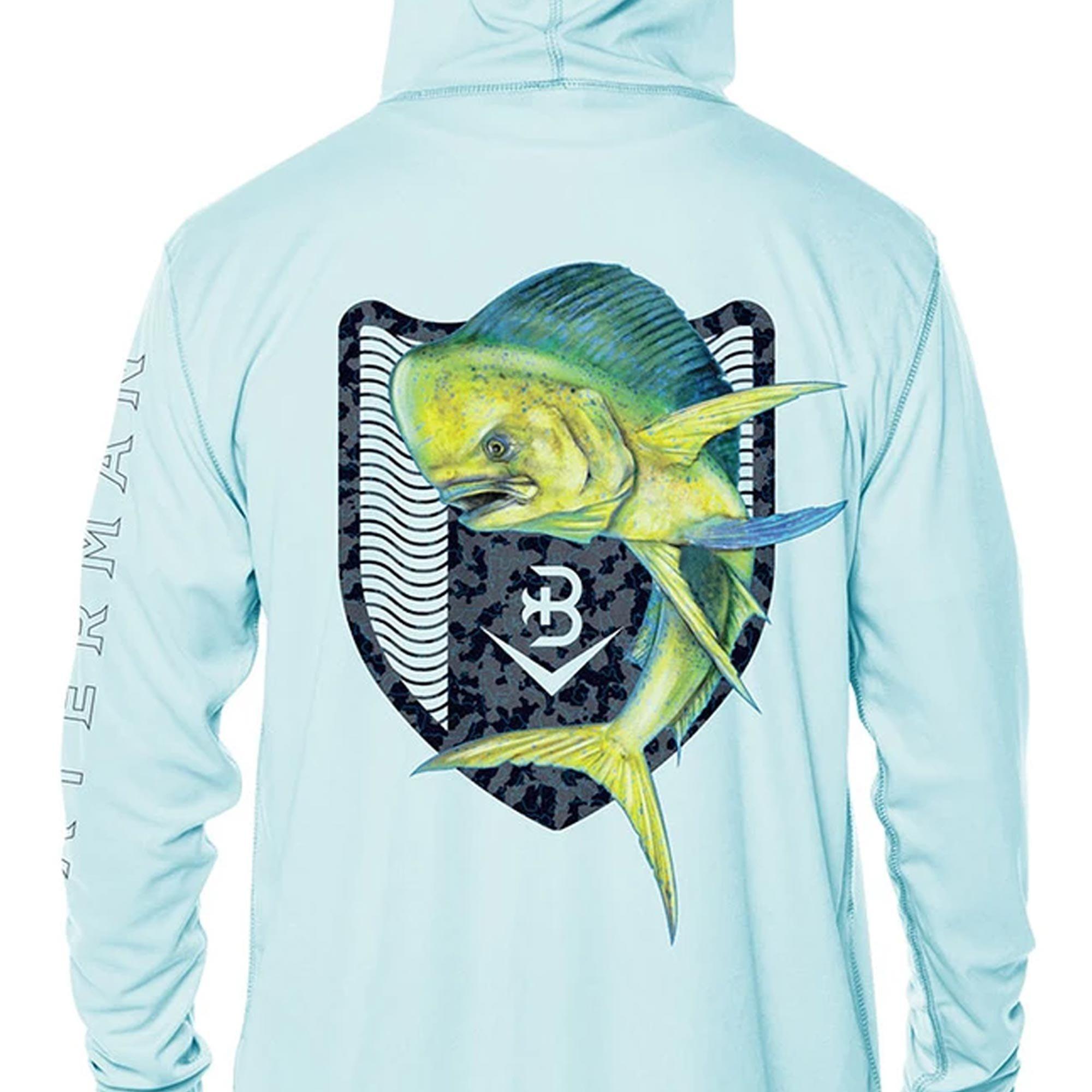 Briny Mahi Mens Hooded Performance Fishing Shirt