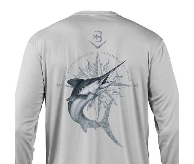 Briny Marlin Compass Mens Performance Fishing Shirt