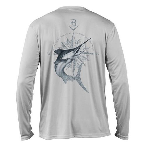 Briny Marlin Compass Mens Performance Fishing Shirt