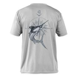 Marlin Compass Mens Short Sleeve Fishing Shirt