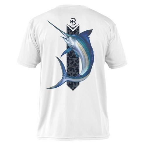 Briny Marlin Mens Short Sleeve Performance Fishing Shirt