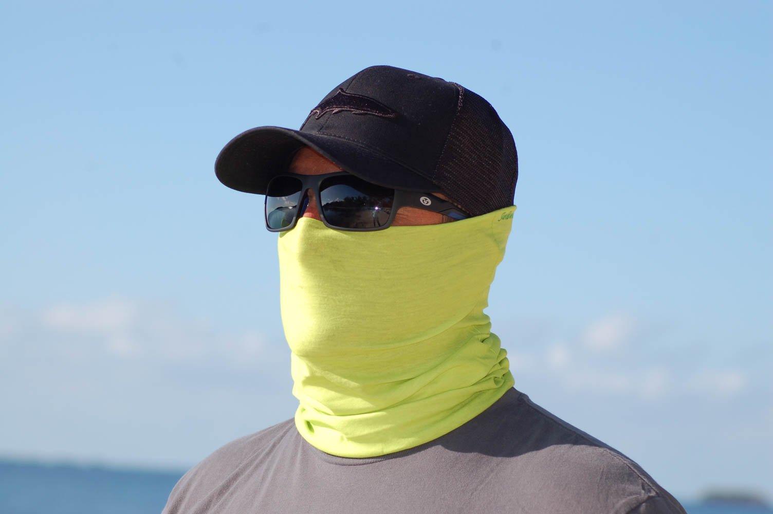Flying Fisherman Mens Hi-Vis Green Sunbandit Face Mask