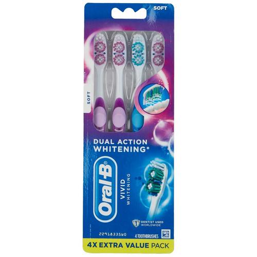 Oral-B 4-Pk. Vivid Whitening Soft Toothbrushes