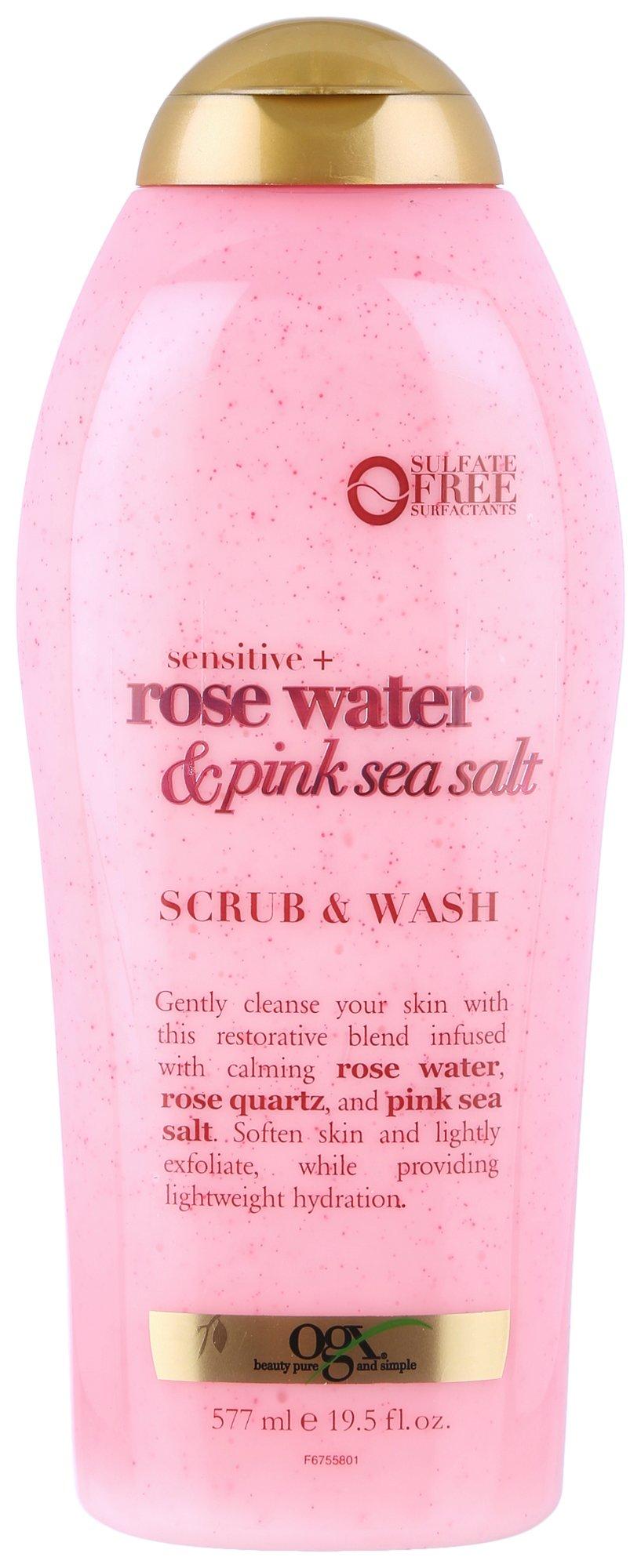OGX Sensitive Rose Water Pink Sea Salt Scrub
