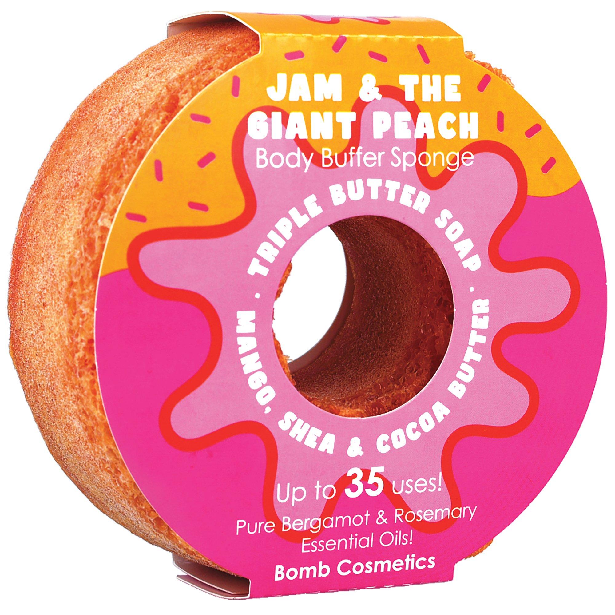 Bomb Cosmetics Jam & The Giant Peach Body Buffer Sponge