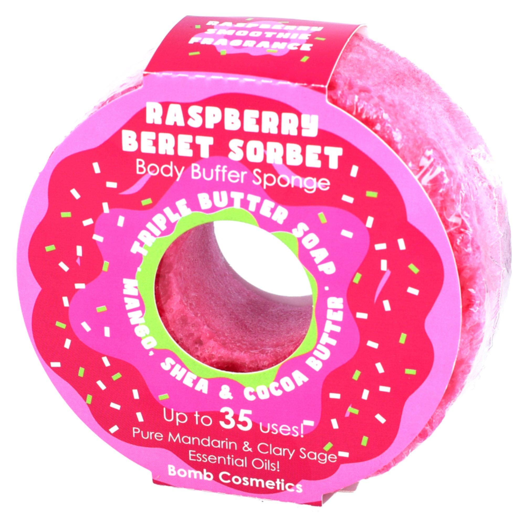 Bomb Cosmetics Raspberry Beret Sorbet Body Buffer Sponge
