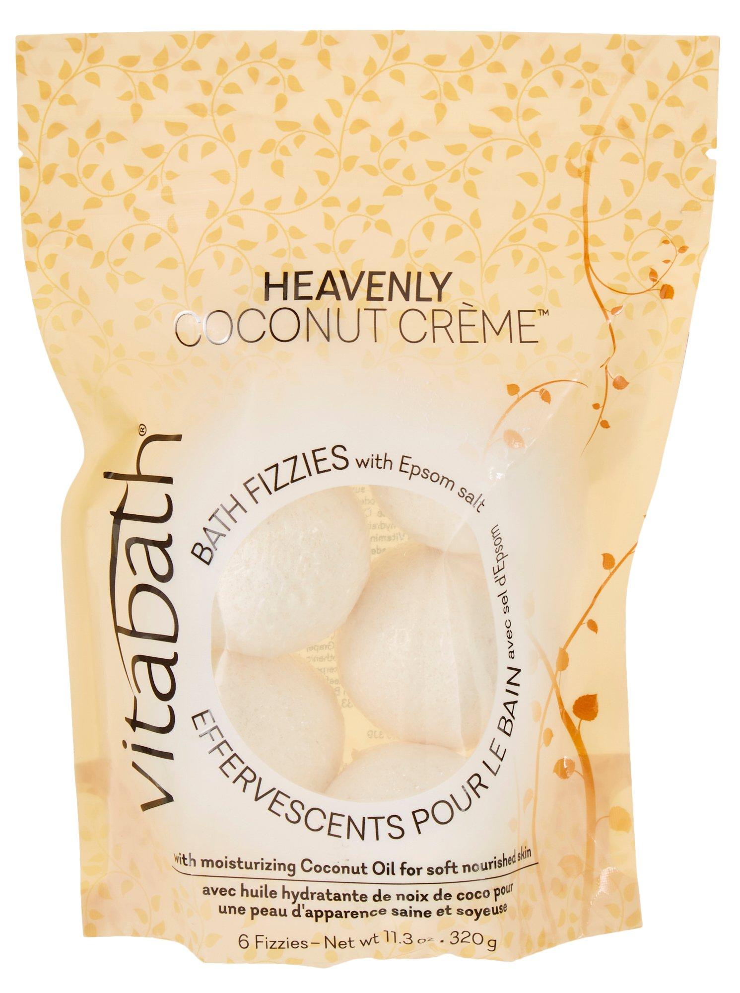 Vitabath Heavenly Coconut Creme Epsom Salt Bath Fizzies 6 Pk