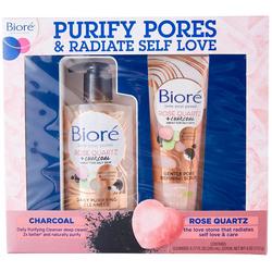 Biore 2 Pc. Charcoal & Rose Quartz Purify Pores Gift Set