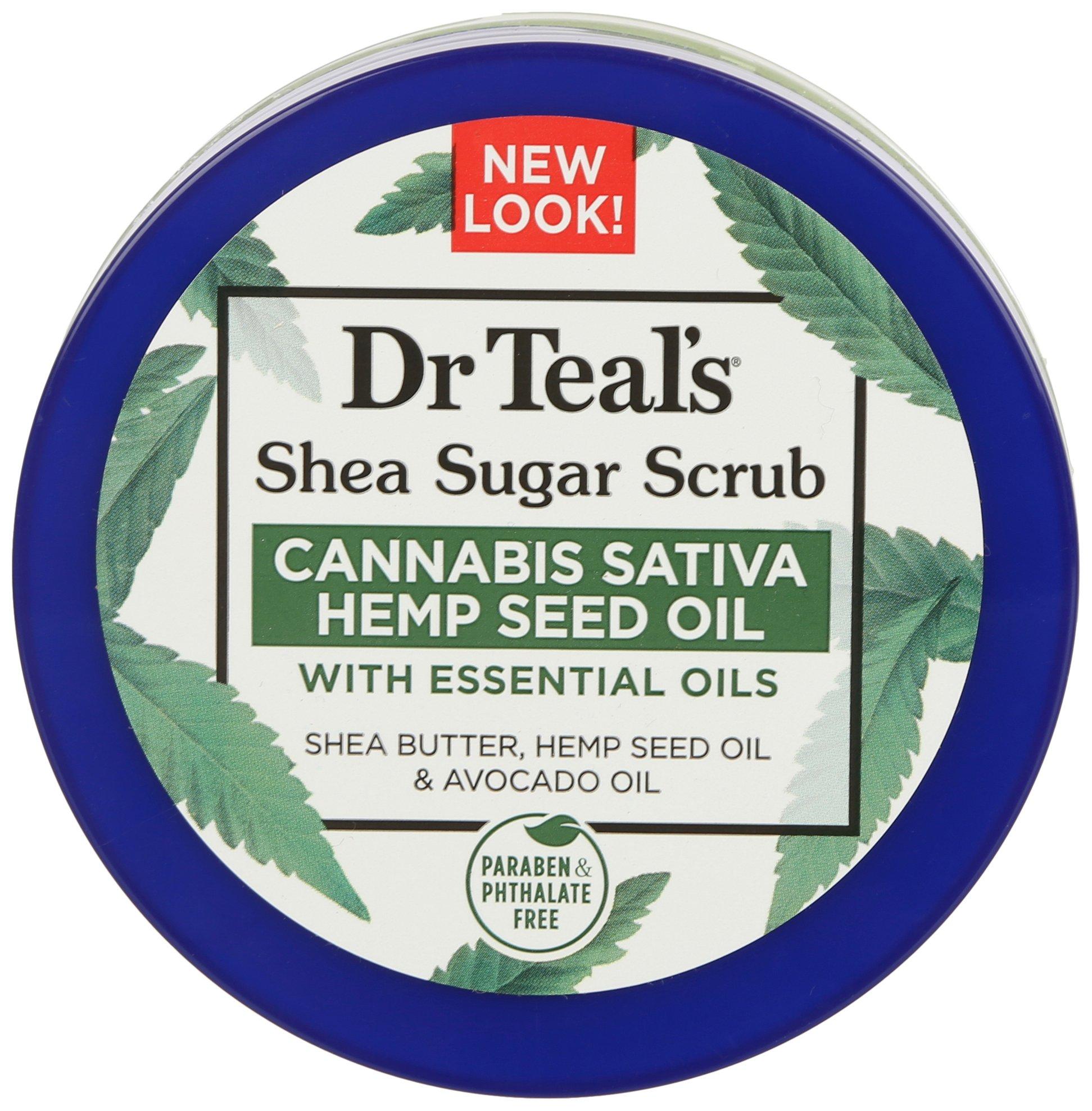 Dr Teals 19 Oz. Cannabis Hemp Seed Oil Shea Sugar Scrub