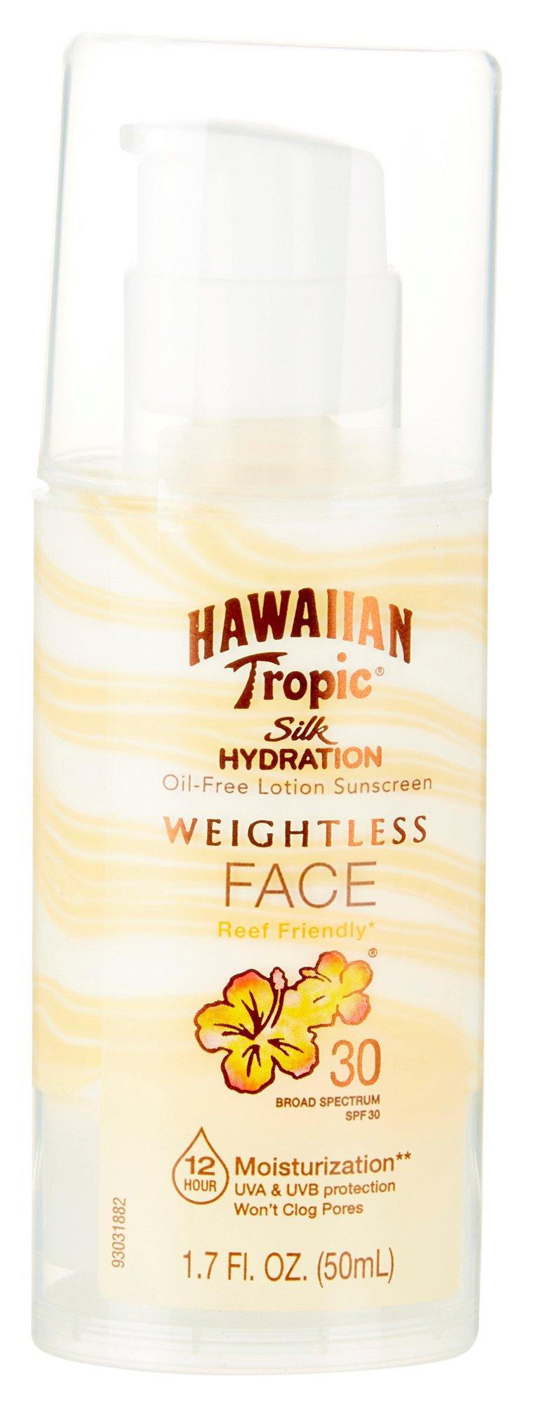 Hawaiian Tropic SPF 30 Weightless Face Sunscreen Pump