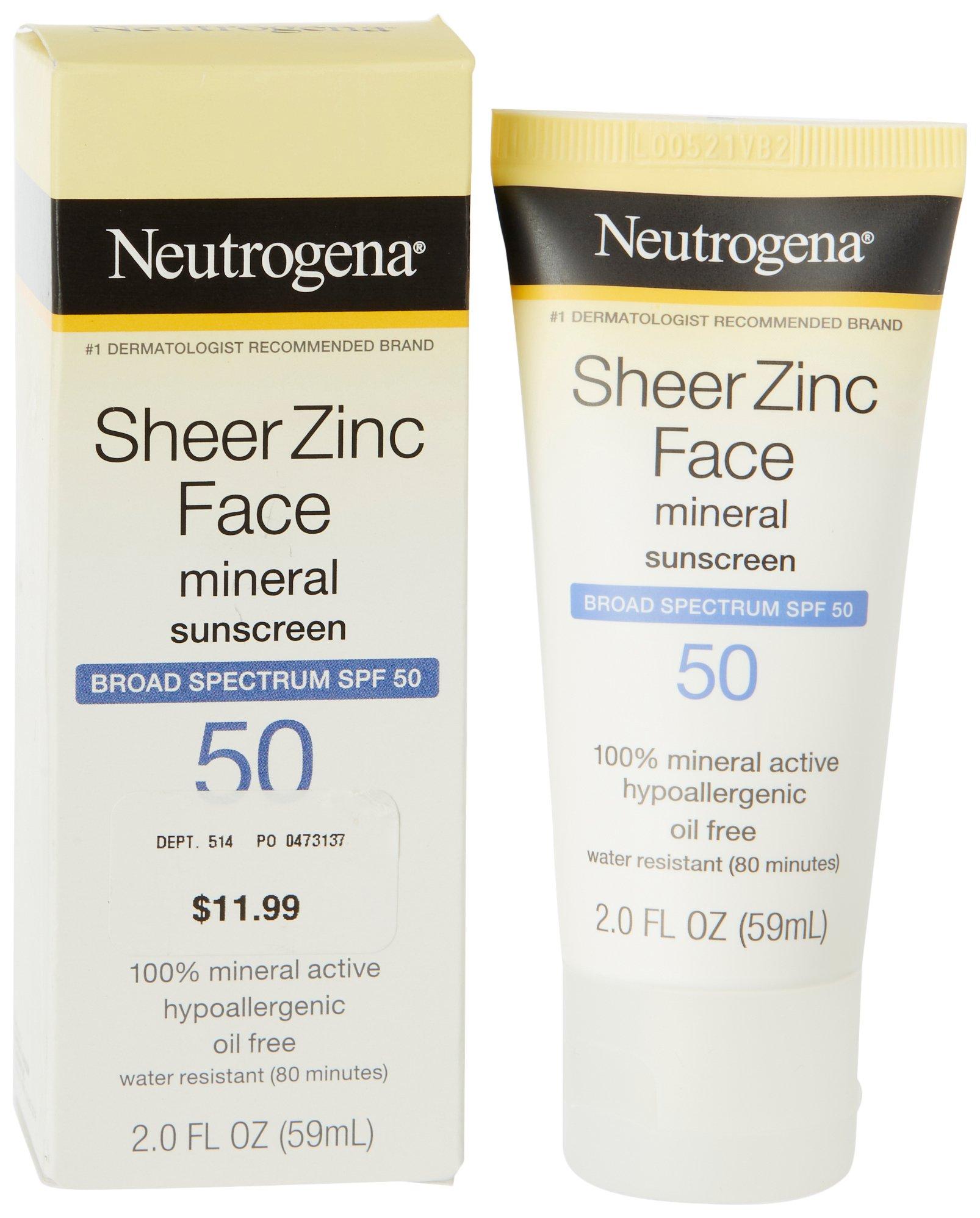 Sheer Zinc Face Mineral Sunscreen SPF 50