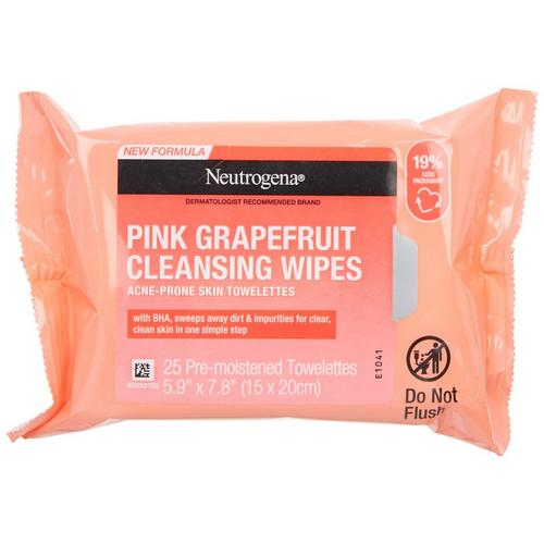 Neutrogena 25-Pk. Pink Grapefruit Cleansing Wipes
