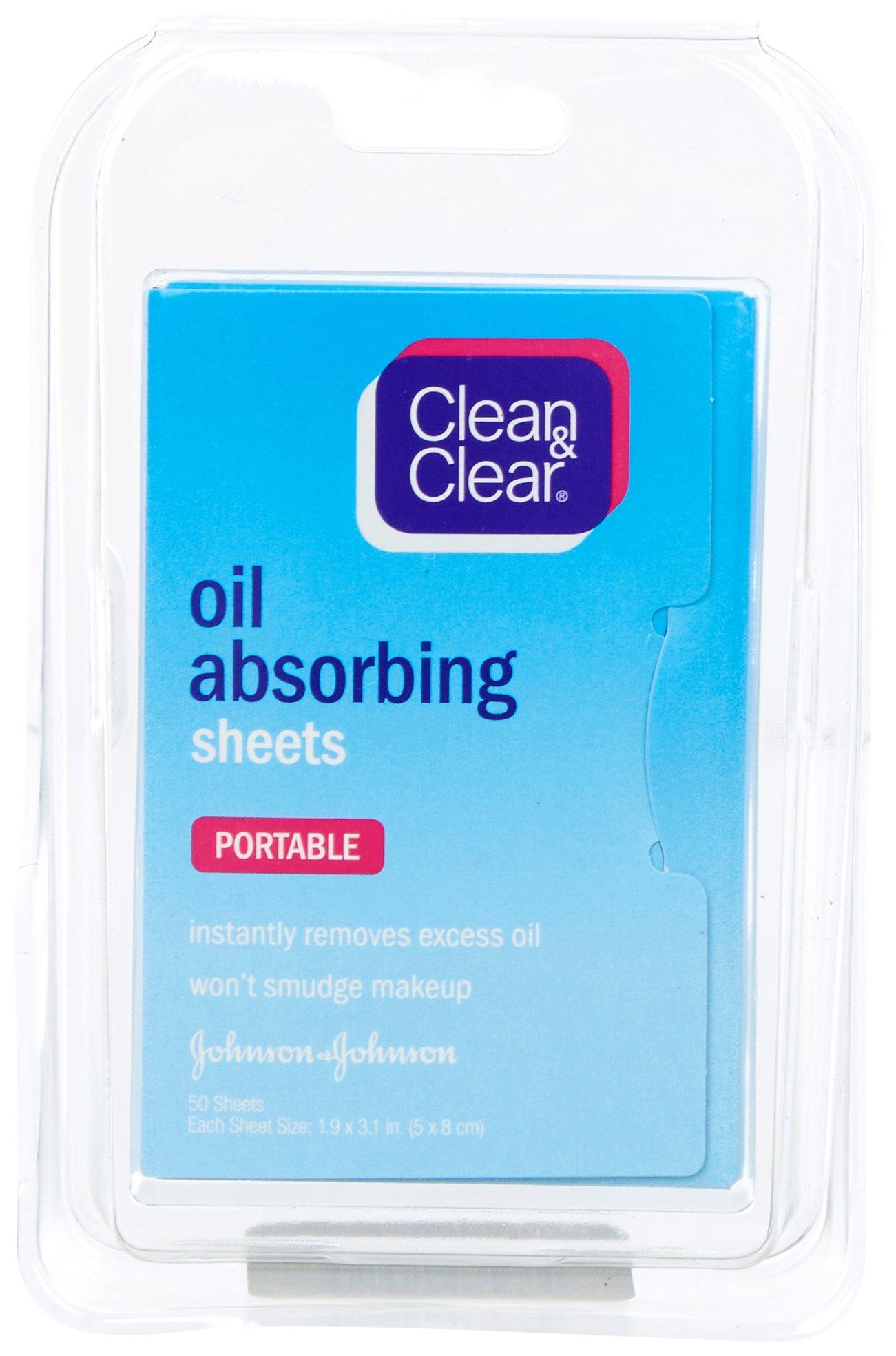 Clean & Clear 50 Sheets Oil Absorbing Portable Sheets