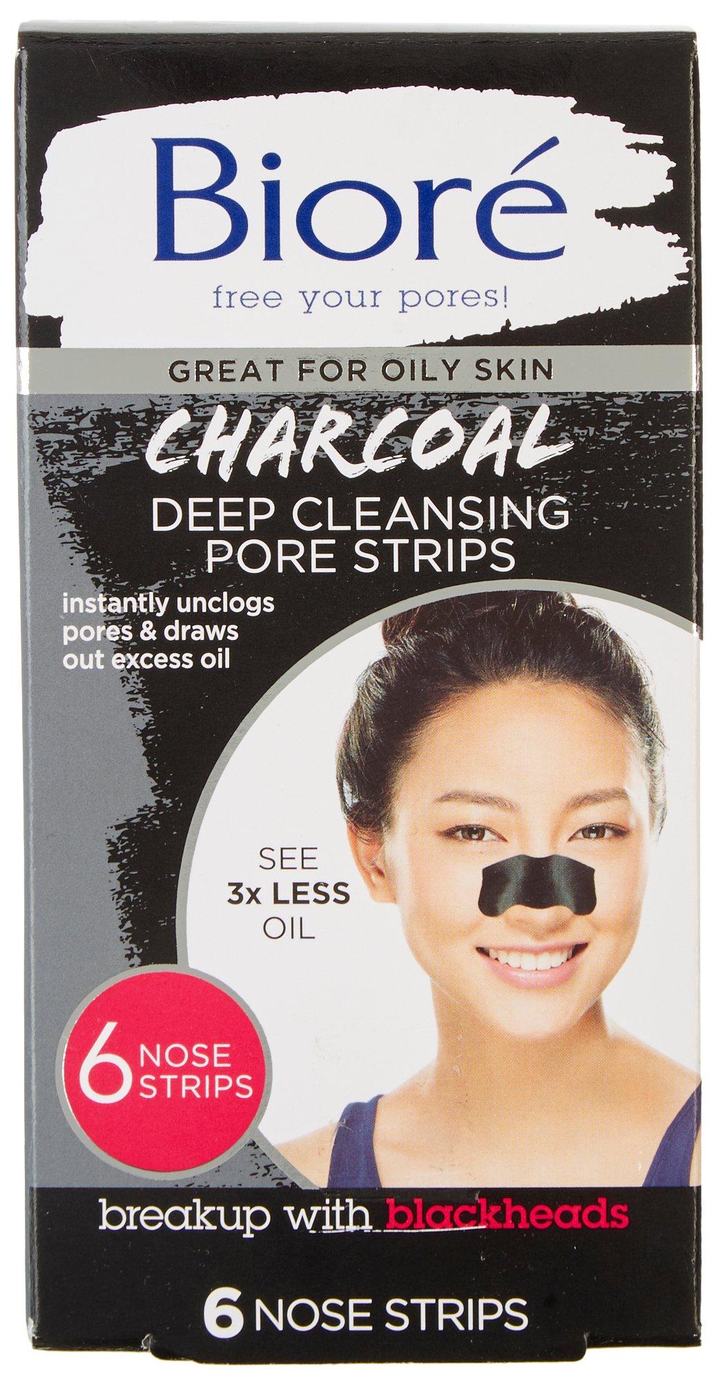 Biore Womens 6 Pk. Charcoal Deep Cleansing Pore