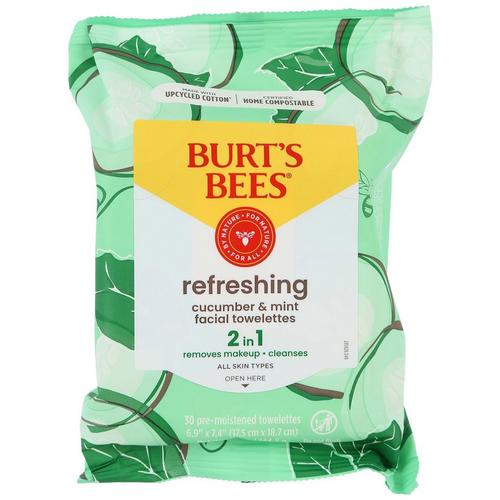 Burts Bees 30-Pc Cucumber Facial Cleansing Towelettes