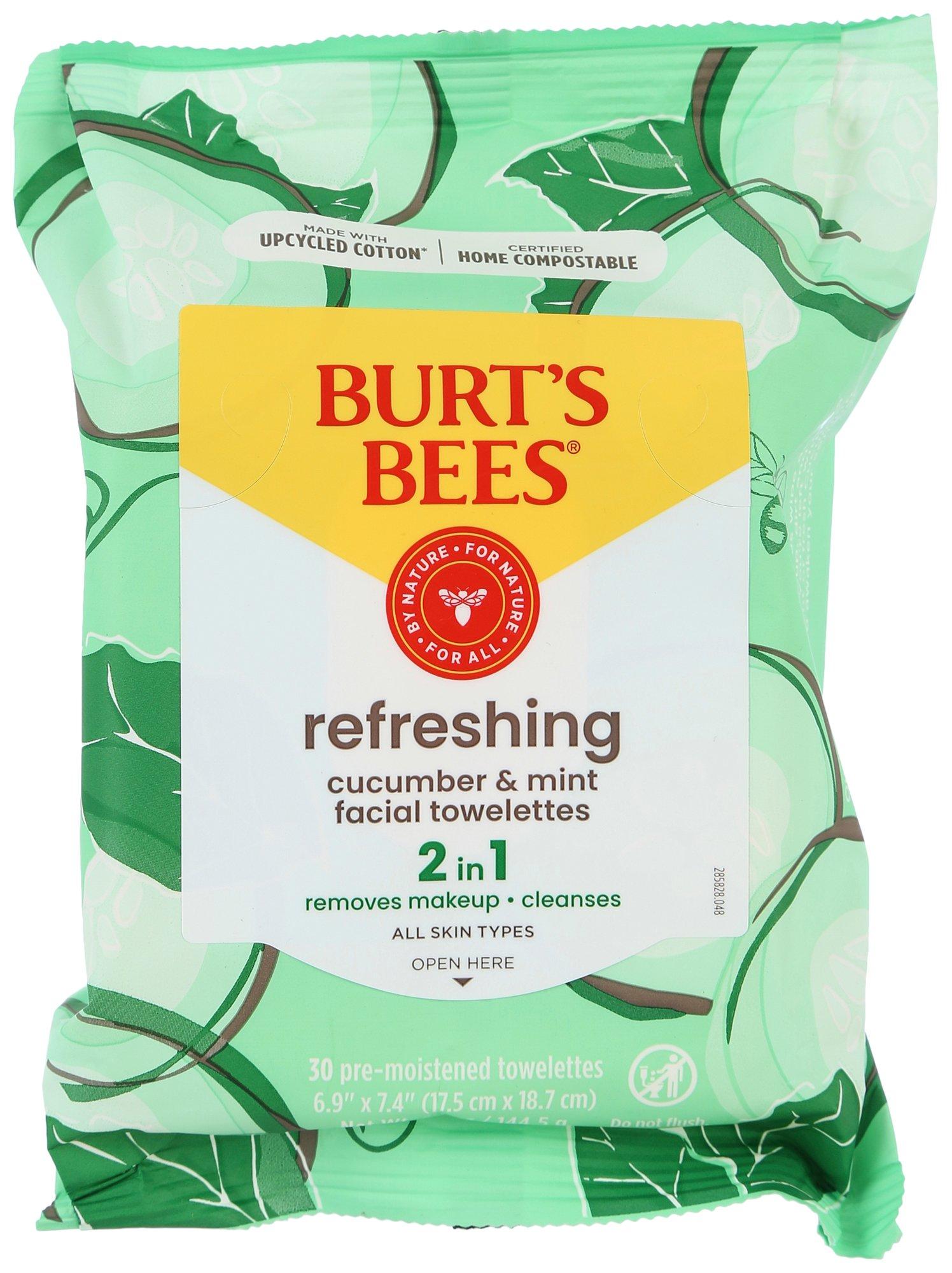 Burts Bees 30-Pc Cucumber Facial Cleansing Towelettes