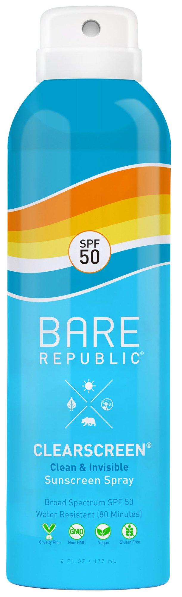 Bare Republic Clearscreen SPF 30 Sunscreen Spray 6 Oz.