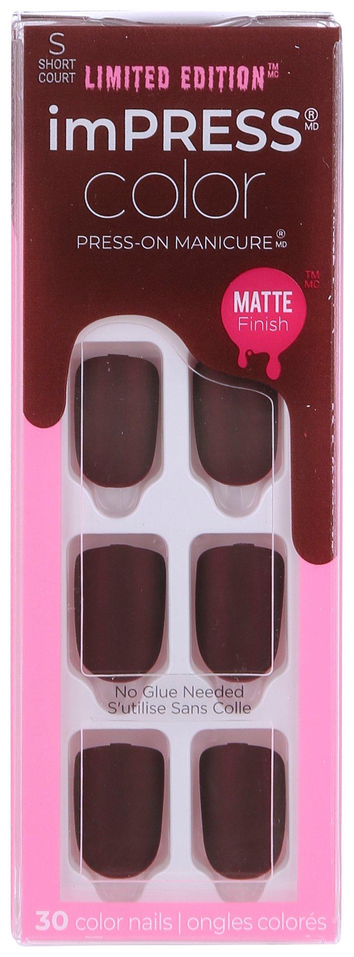 Kiss 30Ct Impress Matte Short Court Press-On Manicure