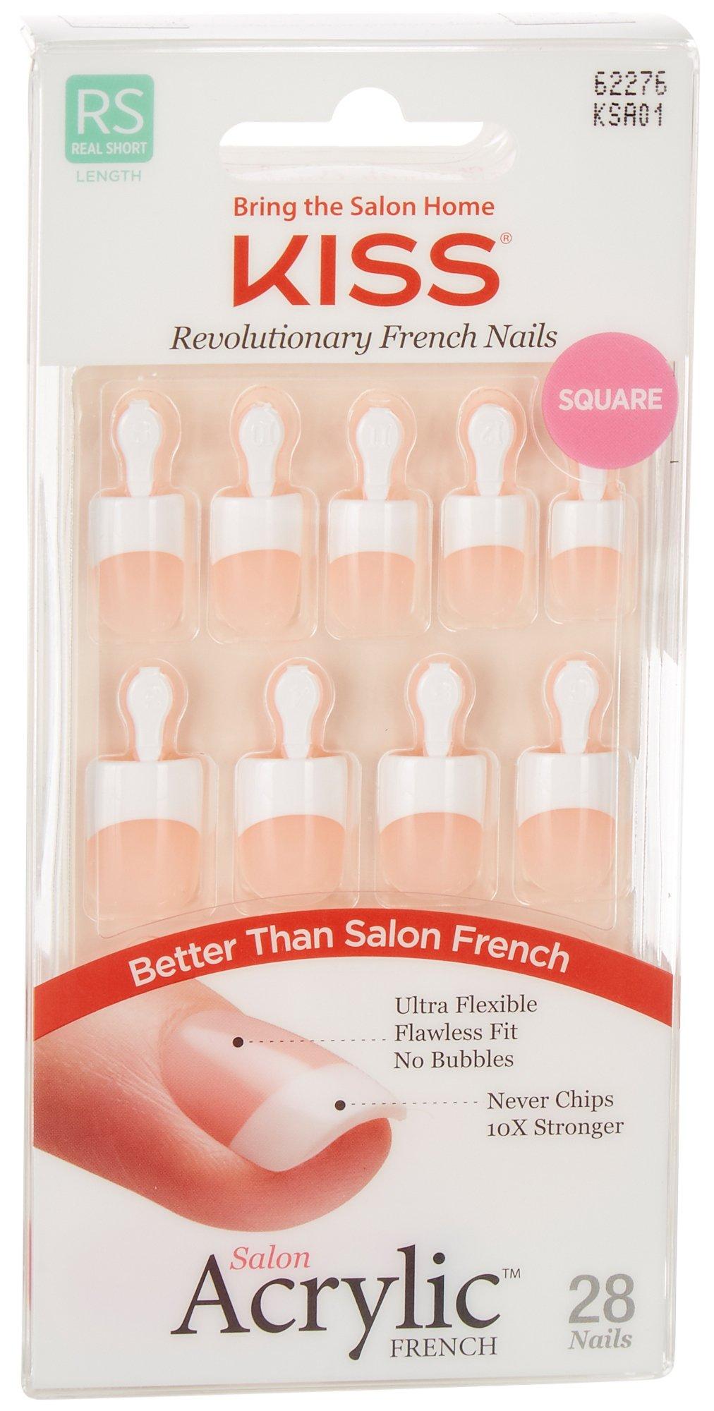 Kiss Acrylic French Square Press-On Manicure