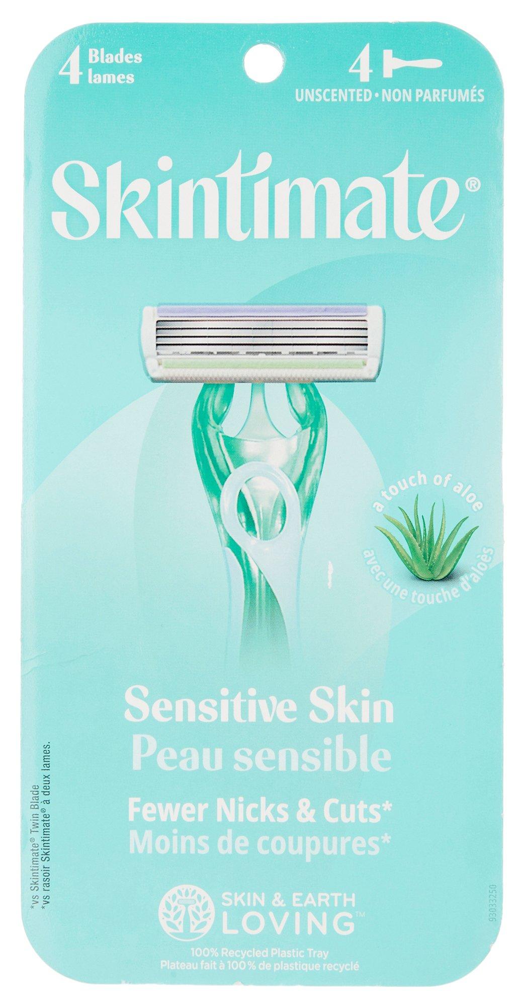 4-Pk. Sensitive Skin Unscented 4-Blade Razor Set