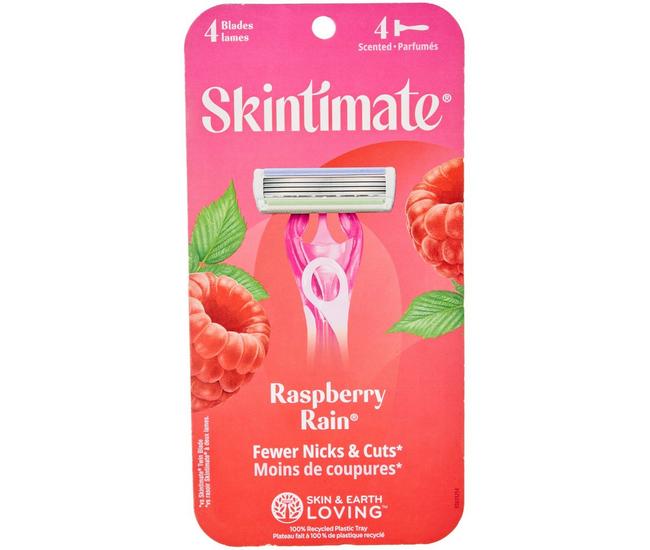 Skintimate 4-Pk. Raspberry Rain Scented 4-Blade Razor Set