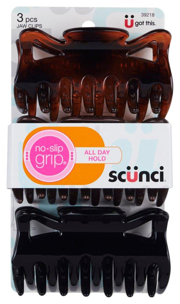 Scunci 3-Pc. No-Slip Grip 9cm Claw Hair Clip Set