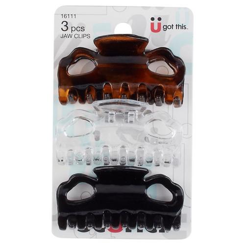 Scunci 3-Pc. 6cm Hairstyling Jaw Clip Set
