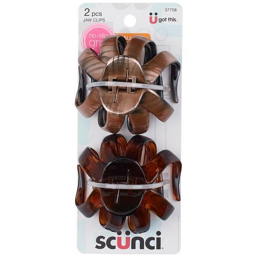 Scunci 2-Pc. No-Slip Grip 6cm Hairstyling Jaw Clip