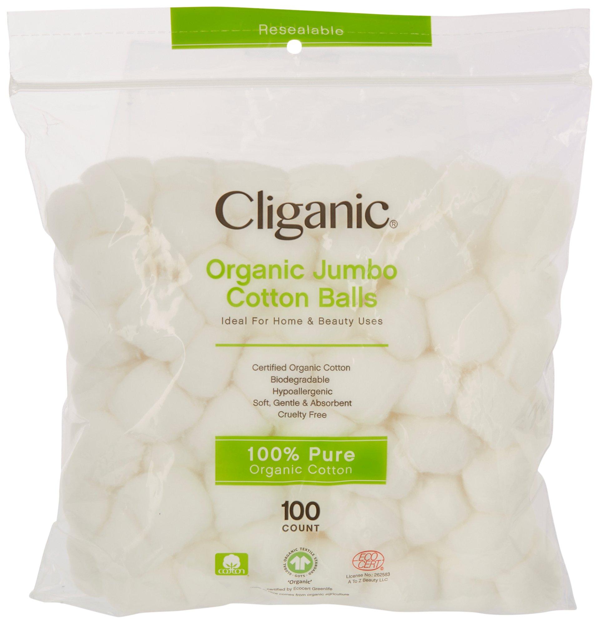 100-Count Organic Jumbo Cotton Ball Pack