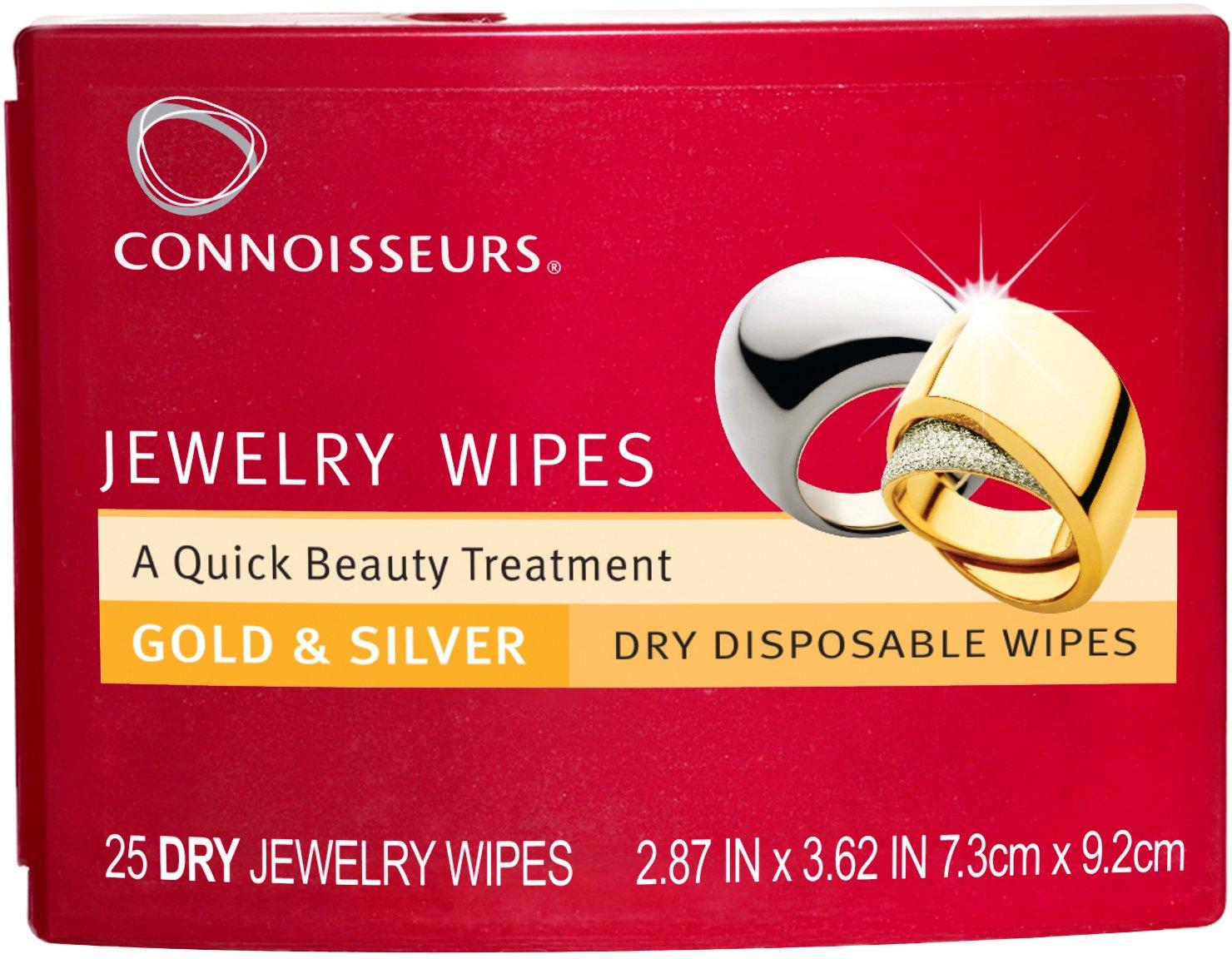 Connoisseurs Gold & Silver Disposable Jewelry Wipes 25