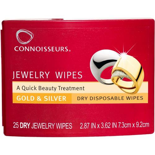 Connoisseurs Gold & Silver Disposable Jewelry Wipes 25