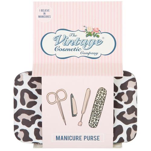 Vintage Cosmetic Company 4-pc. Cheetah Manicure Purse