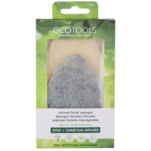 Ecotools 2-Pk. Rose & Charcoal Infused Facial Sponges