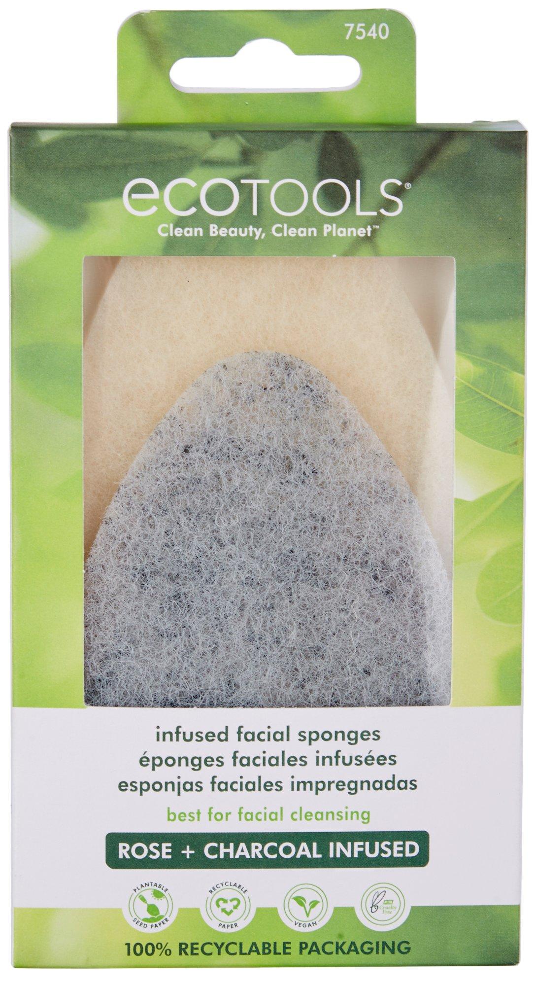 2-Pk. Rose & Charcoal Infused Facial Sponges