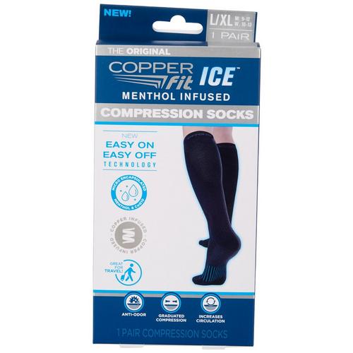 Copper Fit 1-Pr. Ice Menthol Infused Compression Socks